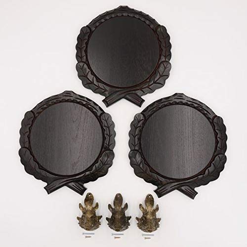 GTK - Juego de 3 placas de cuña talladas oscuras AF 19 cm con 3 piezas de cabeza de cuña grande para portada, tabla de cuñas, cartel para trofeos
