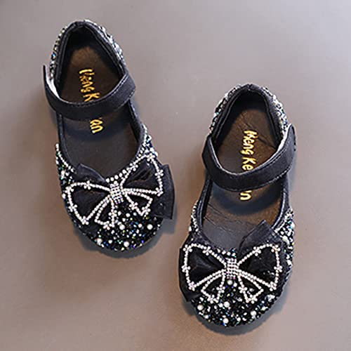 Princess Sandals for Girls Fashion Spring and Summer Girls Sandals Dress Dance Performance Princess Shoes Sequin (Black-A, 11 Toddler)4