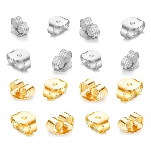 Cierres Para Pendientes De Oro/Plata 925, Juego De 16, Robusto & Diseño De Seguridad