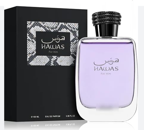 Hawas for Him Eau de Parfum 100 ml – Perfume Hombre Acuático Fresco Cítrico con Notas Frutales y Ámbar Gris, Larga Duración