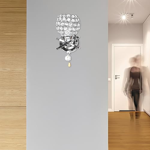 Luces de pared de noche en cristal y hierro para leer en el dormitorio 8