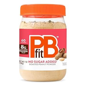 PBfit 7 Ounce No Sugar Added Peanut Butter Powder, Powdered Peanut Butter Spread from Real Roasted Peanuts, 8g Protein, Made with Erythritol and Monk Fruit (Pack of 1)