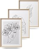 iHery Framed Line Art Decor Prints for Bathroom ( Truly Excellent MDF Framed ),16x12in Wood Prints F