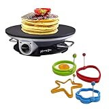 Morning Star Breakfast Maker Combo: 13' Electric Crepe Maker & Silicone Rings Set | Easy Usage, Adjustable Temp, Non-Stick | Perfect for Gifting,...