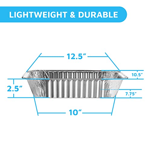 Montopack Aluminum Foil Pans Half Size Roasting Chafing Pan | Bulk 10 Pack Of 9X13 Tins For Cooking, Baking & Catering | Heavy Duty Disposable Cookware Steam Table Trays For Buffet & Food Prepping #TOP1