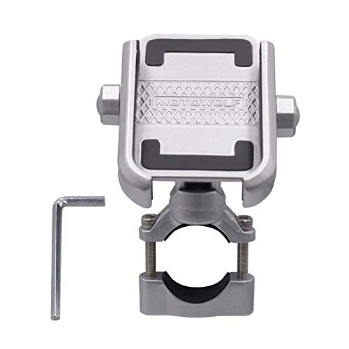 Suporte de Celular em Alumínio para Motos BMW R1200, Tiger 800 e 1200, Harley-Davidson - Prata