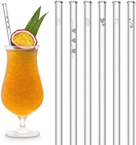 HALM Glasstrohhalme Mit Gravur - 50 Stück 20cm Für Gastronomie & Bar