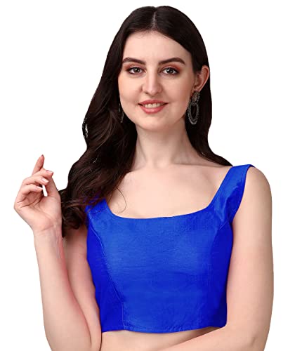 Image of Vihu Fashion Plain Sleeveless Pattern Readymade Blouse U Neck Choli