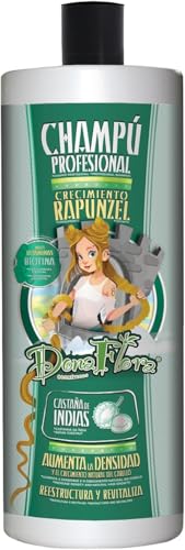 Dona Flora Champú Crecimiento Rapunzel con Biotina, Sin Sulfatos ni Parabenos, Volumen y Brillo Natural, 1000ml