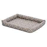 MidWest Homes for Pets 40224-MRD Quiet Time Couture Ashton Bolster Pet Bed, Small Dog/24, Mushroom & White Diamond Pattern