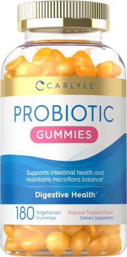 Probiotic Gummies for Adults | 180 Gummies | 1 Billion Effective Cells | Vegetarian, Non-GMO, Gluten Free | Probiotic Supplement | by Carlyle