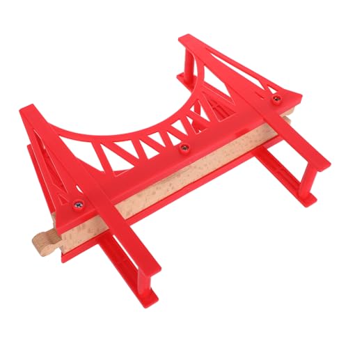 DIYEAH Wooden Train Track Bridge Model Detachable Suspension Bridge Educational for Flexible Track Layouts for Home and School Play