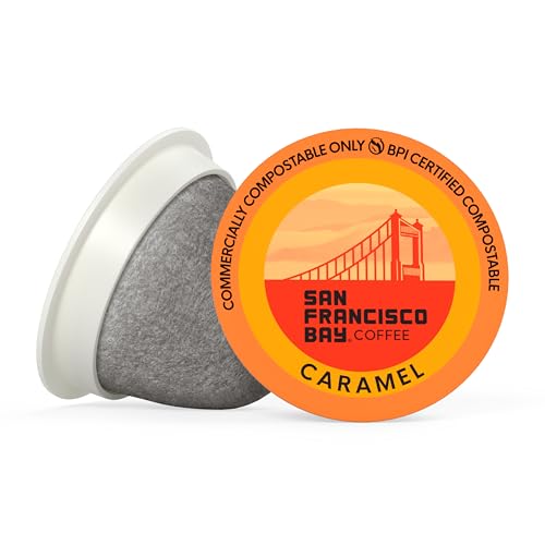 Image of San Francisco Bay K-Cup Coffee Pods, Caramel (80 ct), Medium Roast, Commercially Compostable Single-Serve Flavored Coffee Pods