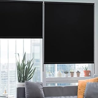 KCO Roller Shades for Windows - Blackout Roller Shades Blinds, Room Darkening Pull Down Shades, UV Protection Window Roller Blinds for Bedroom, Office and Living Room, 35