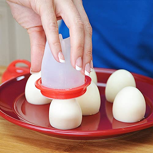12PCS Eierkocher Eierkocher ohne Schale Silikon Eierkocher Set Eierbecher zum Kochen von Eiern Antihaft-Eierpochierer für weiche und hart gekochte Eier ohne Schale Eierkocher