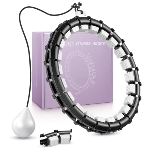 Smart Queen Quiet Hula Circle Hoops,24 Knots Plus Size Hula Infinity Fitness Detachable Hoops....