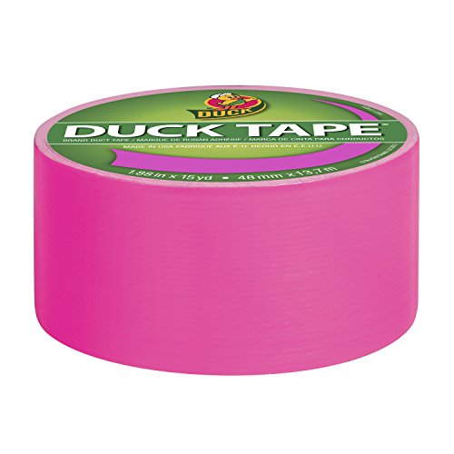 Image of Duck Brand 1265016 Color Duct Tape, Neon Pink, 1.88 Inches x 15 Yards, Single Roll (Pack of 2)