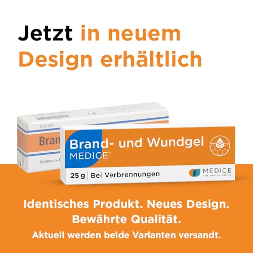 Brand und Wundgel Medice 25 g bei Verbrennungen, Sonnenbrand, Insektenstichen & Schürfwunden - für Kinder & Erwachsene - direkter Kühleffekt