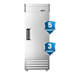 27″ W Dynamic Cooling Commercial Refrigerator 23 Cu. Ft OmniSmart Temperature Control 33℉~41℉ Stainless Steel Reach-In Commercial Refrigerator Digital Thermostat LED Lighting 3 Shelves