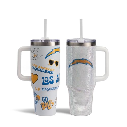 Image of The Memory Company Officially Licensed 2-Pack Game Day Tumblers Team Spirit /Bling, Los Angeles Chargers