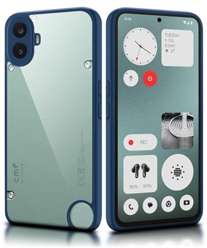 Image of WOW IMAGINE Shockproof Hybrid Back Cover for Nothing CMF Phone 1 | Hard Slim fit Back Case | PC & TPU | Clear Transparent Case - Blue