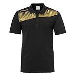 Diseño LIGA asimétrico con costuras de corte, Camisa de polo piqué, Tres botones
