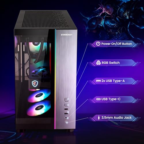 Image of STORMCRAFT Phantom RTX 5080 Gaming PC Ryzen 7 9800X3D 32GB DDR5 2TB SSD