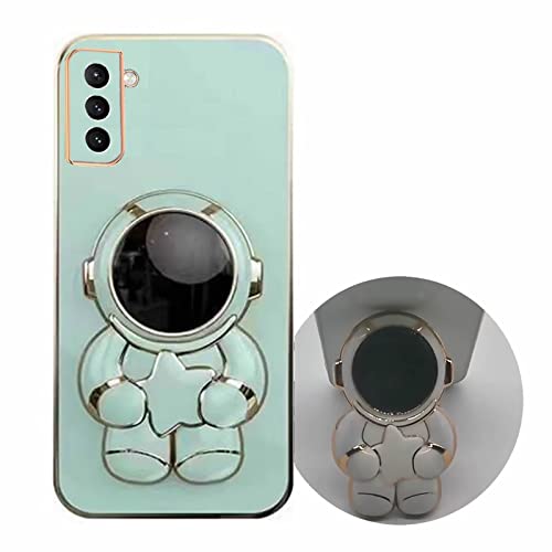 Didan pour Samsung Galaxy S23 Ultra Étoile Astronaute Invisible Béquille Coque,Ultra Mince Placage Astronaute Pliant Supporter Antichocs Silicone Flexible Coque Housse Étui de Potection