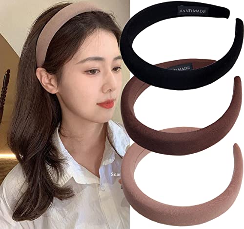 Wifreo Wide Headbands For Women Soft Head Band For Women Girls Fashion No Slip Headband Hair Accessories (Black Brown Khaki) #TOP25