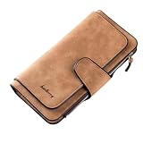 Lingtoolator Y Women's Wallet, Long Wallet Card Package, Long Buckle with Zipper Multi-Color Card Position Purse Mobile Phone Bag Clutch Bag (Color : Brown)