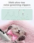 PAPMINI Dog Paw Trimmer with LED Light - Quiet 35dB Electric Dog Grooming Clippers Shaver for Paws, Eyes, Ears, Feet and Face, Cordless Pet Hair Razor for Small to Large Dogs Cats (White)