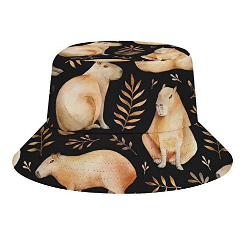 Adorable Capybara Beach Bucket Hat for Adults Fishing Fisherman's Cap Packable Travel Print Sun Hats