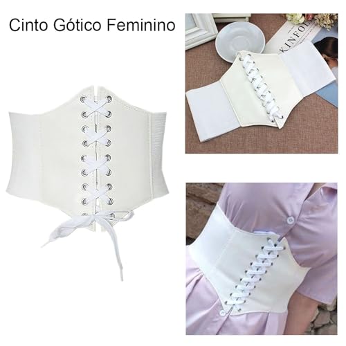 Cinto Gótico Feminino Corselet Espartilho Steampunk (Preto)