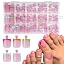 5 Color French toenails C - Berry Pink Base