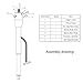 X-AVION GM Black Electrophoretic Coating 28'' Tilt MT Manual Style Steering Column, Universal for GM Cars, Stainless Steel