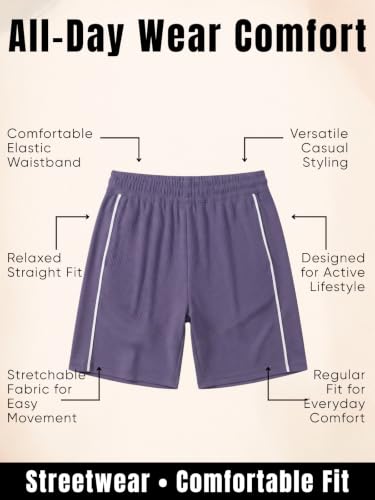 Image of Leriya Fashion Men's Ribbed Shorts | Stylish Summer Bottoms | Trendy Streetwear Half Pant | Elastic Waist Printed Summer Outfit | Relaxed Fit Casual Short's with Pockets | Gym Boxer Shorts for Men