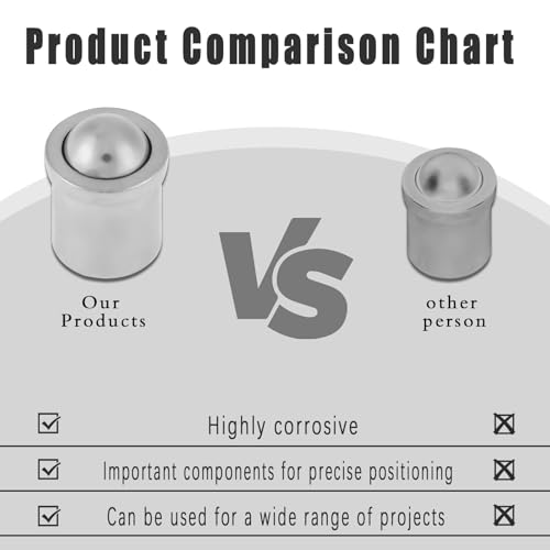 304 Edelstahl Kugelstößel, 10 Stück 5mm * 6mm Kugellager Federnde Druckstücke zum Einpressen, Spring Plunger Ball Push Fit Kugelfederkolben Körper, für mechanische Geräte Klemmen Formen Automaten