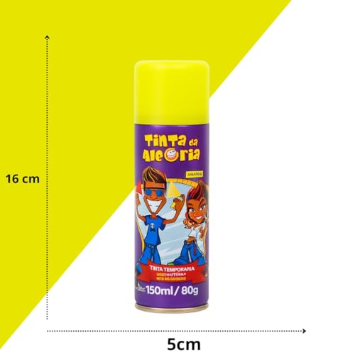 Tinta Da Alegria Spray Para Cabelo Amarela 150Ml