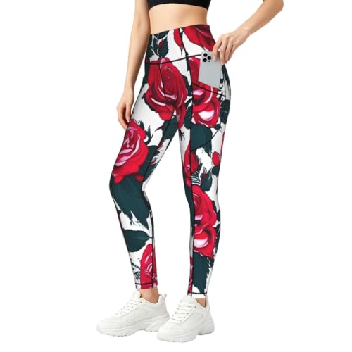 Pantalones de yoga opacos anti-transparencias con bolsillos para fitness