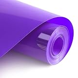 CRECRAFT HTV Vinyl Rolls Heat Transfer Vinyl 12”x8ft Purple HTV Vinyl for Shirts, Perfect Iron On Vi