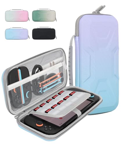 ChuriyaMeen Carrying Case for Nintendo Switch 2(2025)Compatible with Console & Accessories Game,Shockproof Protective Hard shell,Portable & Durable Large Capacity Storage Travel Case(Purple Gradient)