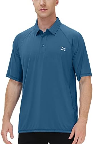 Corna Men’s Golf Polo Shirts Moisture Wicking Performance Short Sleeve Sports Casual Shirts