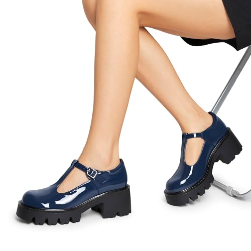 DREAM PAIRS Women's T-Strap Mary Jane Pumps Shoes,Navy,9.5 - image 8