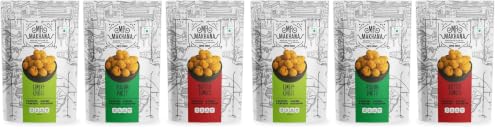 Image of Mr. Makhana Roasted Makhana & Foxnuts : Lime& Chilli, Pudina Party, Butter Tomato (Pack of 6x55 gm) | Gluten Free | MSG Free | Roasted in Olive Oil | Rich Calcium | Zero Trans Fat | Zero Cholesterol