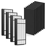 4 HEPA + 8 Carbon Filter, Compatible with Honeywell H Filter, Filters H Compatible with Honeywell HRF-H1 HRF-H2 Fits Model HPA050, HPA150, HPA060, HPA160, HHT055, HHT155 Series