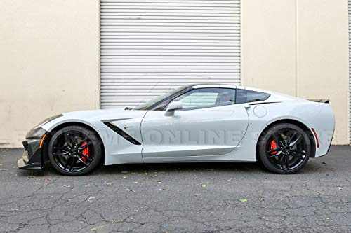 Replacement For 2014-2019 Chevrolet Corvette C7 ALL Models | ZR1 Style Front Replacement Bumper Cover Lower Grille With Lip Splitter - Thumbnail 5