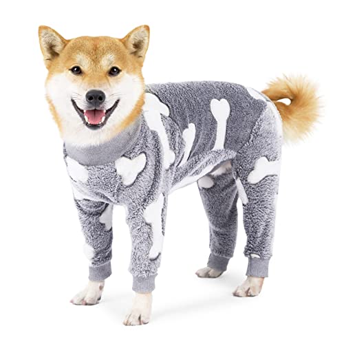 CLGrich Pyjama pour Chien, Flanelle Super Douce, Chaud, Vêtements d'hiver pour Chien, Extensible Et Respirant, pour Chiens Moyens Ou Grands par Temps Froid...