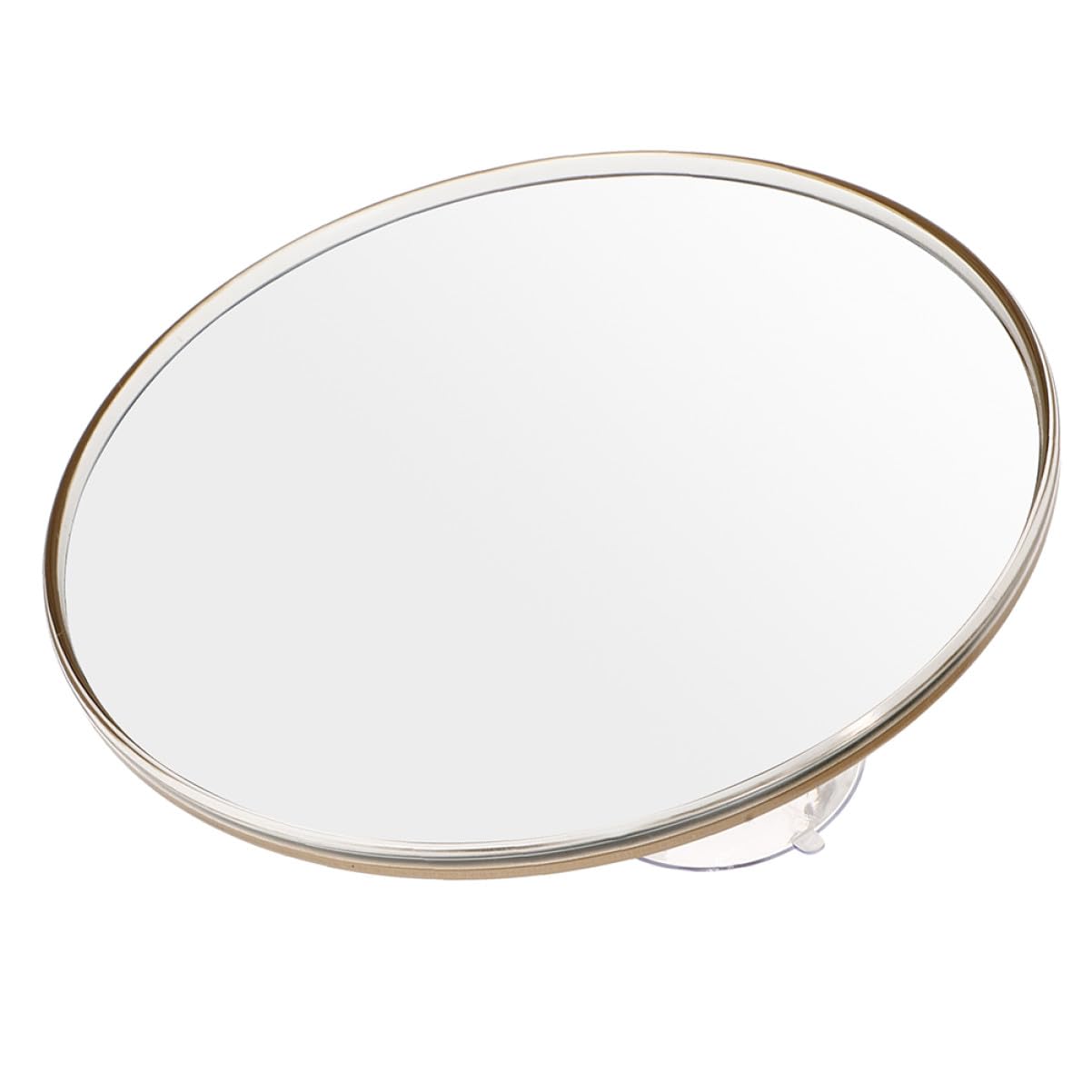 Miroir de maquillage grossissant doré à ventouses pour salle de bain