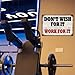 Gym Wall Decor for Home Gym – Don’t Wish for It Work for It Motivational Metal Sign 8x12 Inch – Fitness Inspirational Tin Sign for Workout Room Garage Office Man Cave Decor