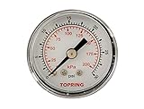 TOPRING 55.430 Air Pressure Gauge, 0-30 PSI, 2-1/2 in. Dial, Center Back Mount, 1/4(M) NPT, Series 55